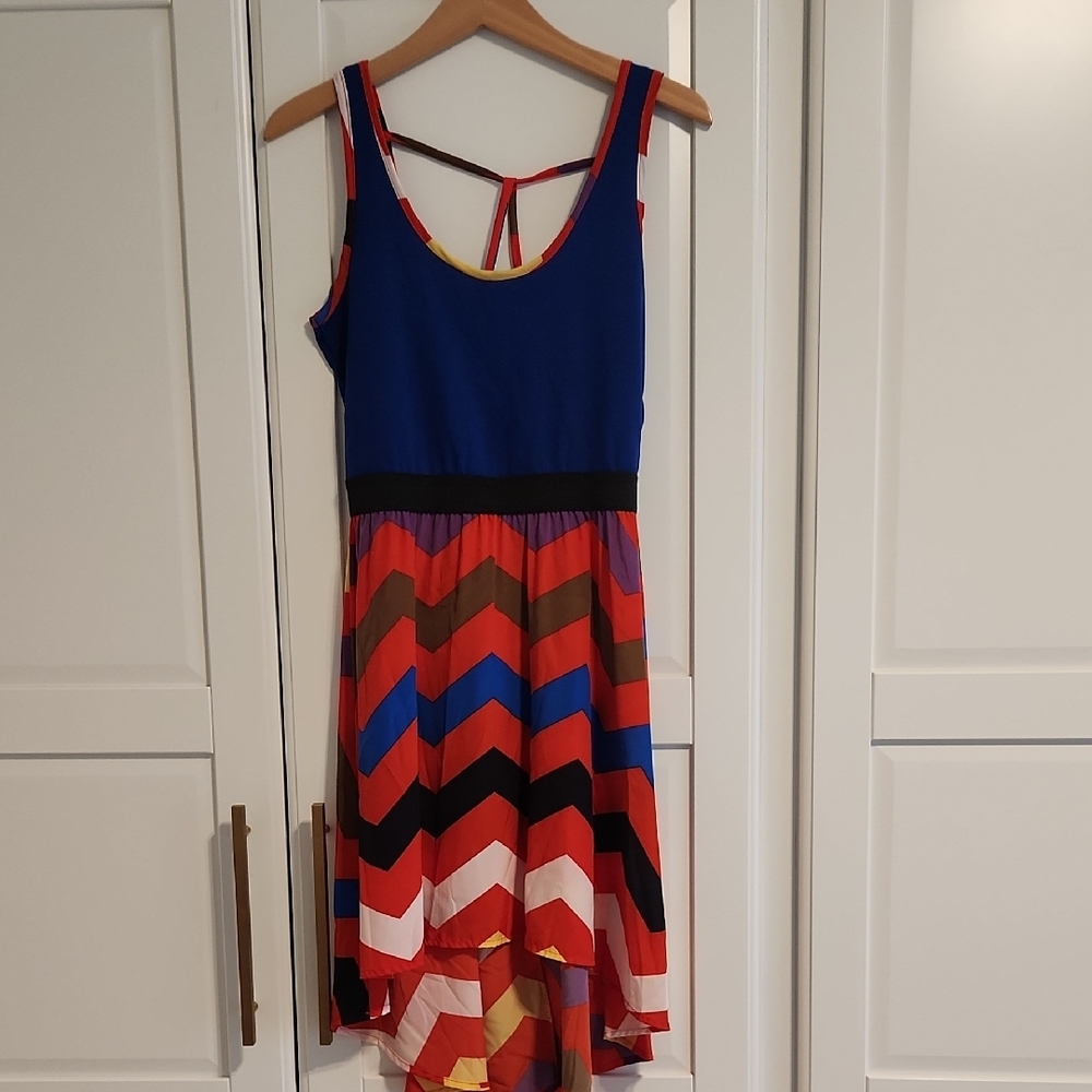 Colorful Chevron Pattern Dress